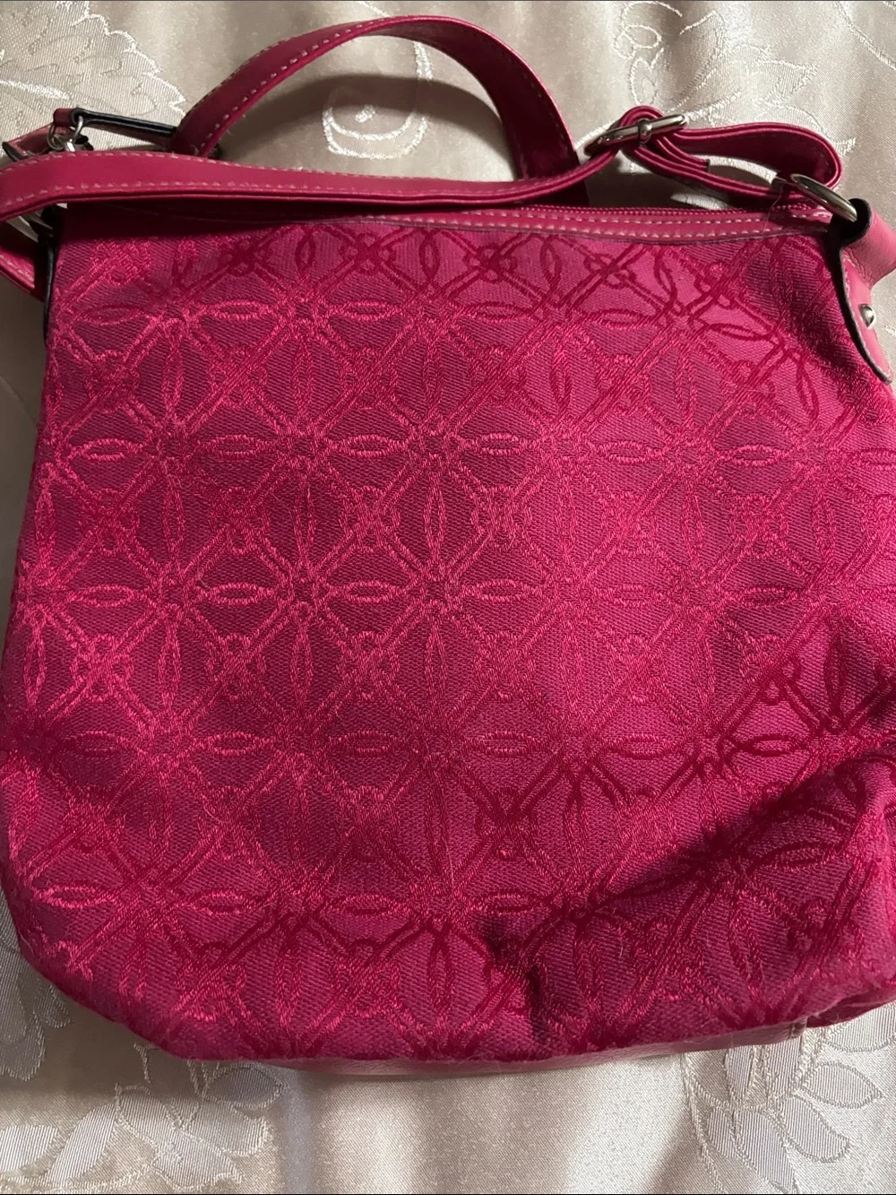 Women’s Croft and Barrow Pink Crossbody Bag with Buckle Accent